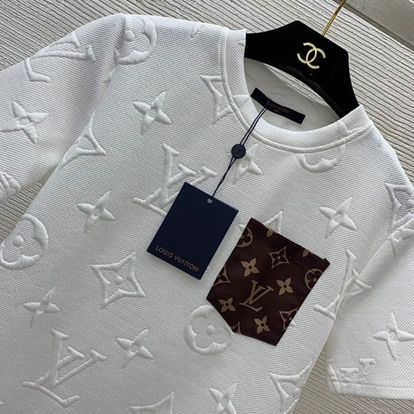 稀少ルイヴィトン 3Dモノグラム半袖Tシャツ コットン フェイク 上下セット vul39609